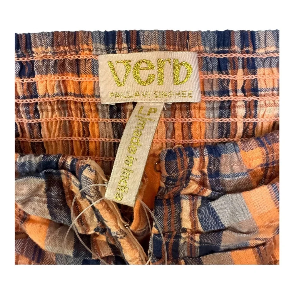 Anthropologie Verb Pallavi Singhee Ruffle Plaid Tank Top. NWT Size Large Petite - Picture 4 of 12